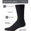 image:imageVan Heusen Mens 14 Pack Soft Stretch Moisture Wicking Dress Crew SocksAll Black