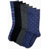 image:imageVan Heusen Mens 7 Pack Dress Casual Crew Socks Stretch MoistureWickingDark Denim Heather