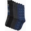 image:imageVan Heusen Mens 7 Pack Dress Casual Crew Socks Stretch MoistureWickingDenimGreyBlack
