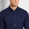 image:imageVan Heusen Mens NoIron Long Sleeve Button Down Shirt Comfortable Stretch FabricNavy  Slim Fit