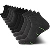 image:imageVan Heusen Mens 12 Pack Stretch Moisture Wicking Cushioned Quarter SocksGrey HeatherBlack