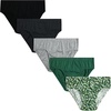 image:imageVan Heusen Mens Underwear Briefs  5 Pack Stretch Athletic Low Rise PouchGreyBlackFoliage GreenPrintCharcoal