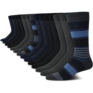 image:imageVan Heusen Mens 14 Pack Soft Stretch Moisture Wicking Dress Crew SocksBlue Stripe