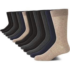 image:imageVan Heusen Mens 14 Pack Soft Stretch Moisture Wicking Dress Crew SocksBrownGrey Multi