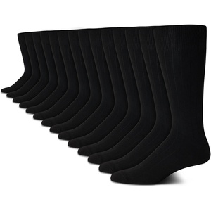 image:imageVan Heusen Mens 14 Pack Soft Stretch Moisture Wicking Dress Crew SocksPure Black