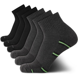 image:imageVan Heusen Mens 6 Pack Stretch Moisture Wicking Cushioned Quarter SocksGrey HeatherBlack