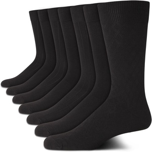 image:imageVan Heusen Mens 7 Pack Dress Casual Crew Socks Stretch MoistureWickingBlack Pattern