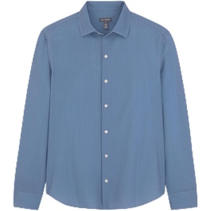 image:imageVan Heusen Mens AllWay Performance Stretch Long Sleeve Button Up Shirt Slim Fit Regular Length Quick DryRiverside Blue
