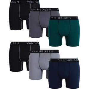 image:imageVan Heusen Mens Boxer Briefs 6 Pack Stretch Boxers No Fly Pouch 6 InseamBlackMedium GreyGreenBlackDark GreyLight Grey