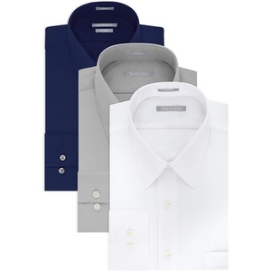 image:imageVan Heusen Mens Dress Shirt Fitted Poplin SolidWhiteLight GreyPersian Blue