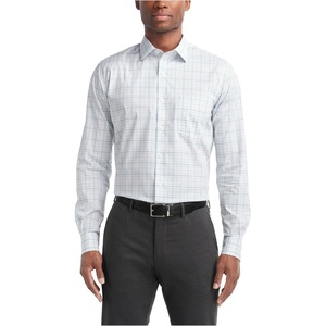 image:imageVan Heusen Mens Dress Shirt Regular Fit Ultra Wrinkle Free Flex Collar Stretch CheckBlue Palm