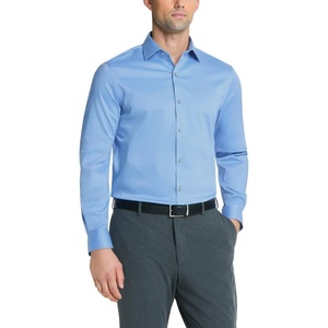 image:imageVan Heusen Mens Dress Shirt Slim Fit Ultra Wrinkle Free Flex Collar StretchBlue Frost