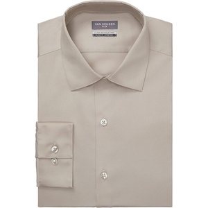 image:imageVan Heusen Mens Dress Shirt Slim Fit Ultra Wrinkle Free Flex Collar StretchTaupe