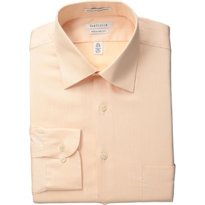 image:imageVan Heusen Mens Herringbone Regular Fit Solid Spread Collar Dress ShirtApricot