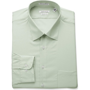 image:imageVan Heusen Mens Herringbone Regular Fit Solid Spread Collar Dress ShirtBasil