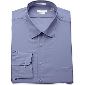 image:imageVan Heusen Mens Herringbone Regular Fit Solid Spread Collar Dress ShirtMist