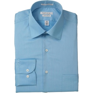 image:imageVan Heusen Mens Herringbone Regular Fit Solid Spread Collar Dress ShirtPool Blue