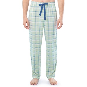 image:imageVan Heusen Mens Jersey Knit Sleep PantLight Green Plaid