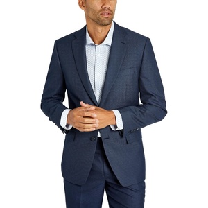 image:imageVan Heusen Mens Regular Fit Suit SeparatesBlueCharcoal Birdseye