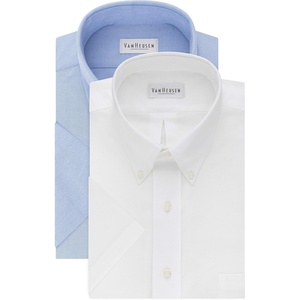 image:imageVan Heusen Mens Short Sleeve Dress Shirt Regular Fit Oxford SolidWhiteBlue