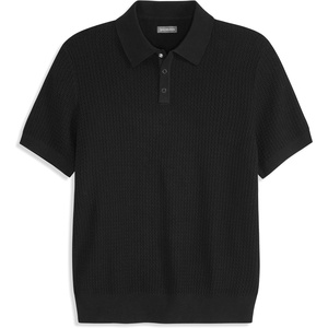 image:imageVan Heusen Mens Short Sleeve Temp Control Polo Sweater Shirt Regular Fit Button amp Snap Closure Cooling FabricBlack