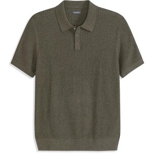 image:imageVan Heusen Mens Short Sleeve Temp Control Polo Sweater Shirt Regular Fit Button amp Snap Closure Cooling FabricCargo Khaki