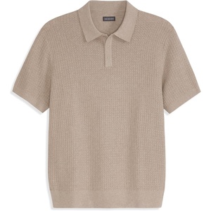 image:imageVan Heusen Mens Short Sleeve Temp Control Polo Sweater Shirt Regular Fit Button amp Snap Closure Cooling FabricLight Beige