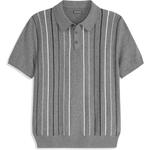 image:imageVan Heusen Mens Short Sleeve Temp Control Polo Sweater Shirt Regular Fit Button amp Snap Closure Cooling FabricMonument Heather