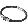 image:imageVan Heusen Men Braid Leather Bracelet with Stainless Steel OrnamentsBlack
