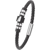image:imageVan Heusen Men Braid Leather Bracelet with Stainless Steel OrnamentsBlack