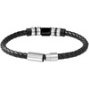 image:imageVan Heusen Men Braid Leather Bracelet with Stainless Steel OrnamentsBlack