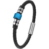 image:imageVan Heusen Men Braid Leather Bracelet with Stainless Steel OrnamentsBlue