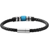 image:imageVan Heusen Men Braid Leather Bracelet with Stainless Steel OrnamentsBlue