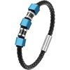 image:imageVan Heusen Men Braid Leather Bracelet with Three Stainless Steel OrnamentsBlue