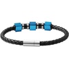 image:imageVan Heusen Men Braid Leather Bracelet with Three Stainless Steel OrnamentsBlue