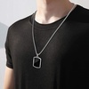image:imageVan Heusen Mens Stainless Steel Engravable Dog Tag Pendant with Box Chain NecklaceBlack