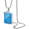 image:imageVan Heusen Mens Stainless Steel Engravable Dog Tag Pendant with Box Chain NecklaceBlue