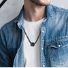 image:imageVan Heusen Mens Stainless Steel Octagon Ring Necklace with 24 Box ChainBlack