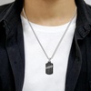 image:imageVan Heusen Mens Stainless Steel Striped Dog Tag Pendant with 24 Box Chain NecklaceBlack