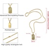 image:imageVan Heusen Mens Stainless Steel Striped Dog Tag Pendant with 24 Box Chain NecklaceGold