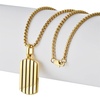image:imageVan Heusen Mens Stainless Steel Striped Dog Tag Pendant with 24 Box Chain NecklaceGold