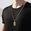 image:imageVan Heusen Mens Stainless Steel Striped Dog Tag Pendant with 24 Box Chain NecklaceGold