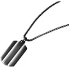 image:imageVan Heusen Mens Stainless Steel Two Striped Dog Tag Pendant with 24 Box Chain NecklaceBlack