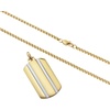 image:imageVan Heusen Mens Stainless Steel Two Striped Dog Tag Pendant with 24 Box Chain NecklaceGold