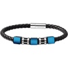 image:imageVan Heusen Men Braid Leather Bracelet with Three Stainless Steel OrnamentsBlue