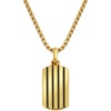 image:imageVan Heusen Mens Stainless Steel Striped Dog Tag Pendant with 24 Box Chain NecklaceGold