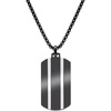 image:imageVan Heusen Mens Stainless Steel Two Striped Dog Tag Pendant with 24 Box Chain NecklaceBlack