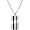 image:imageVan Heusen Mens Stainless Steel Two Striped Dog Tag Pendant with 24 Box Chain NecklaceSilver