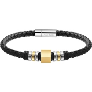 image:imageVan Heusen Men Braid Leather Bracelet with Stainless Steel OrnamentsGold