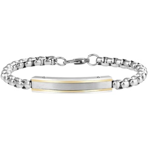 image:imageVan Heusen Men s Stainless Steel Box Chain ID BraceletSilver Gold